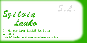 szilvia lauko business card