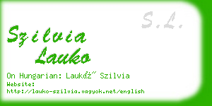 szilvia lauko business card